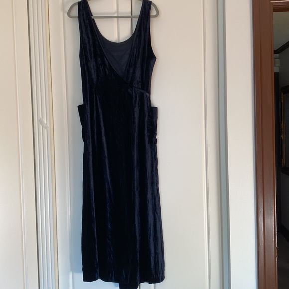 VINTAGE 90s MONDI BLACK WRAP SLEEVES DRESS Sz 40 . - Picture 2 of 16